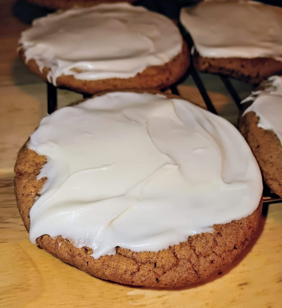 Soft, Frosted Gingerbread Cookies